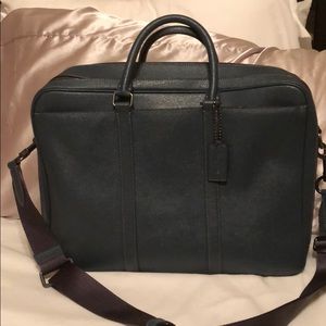 coach double zip briefcase